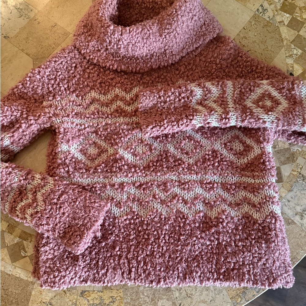 Hippie Rose Cozy Dusty Rose Color  Women's Sweater